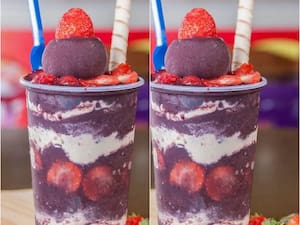 2 Copos de 500 ml — Leite em Pó e Morango