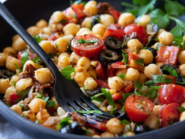 Salada de grão de bico