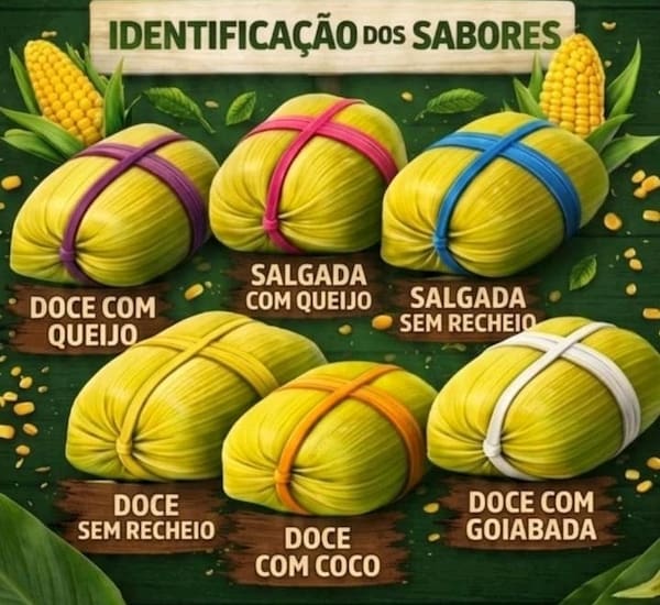 Guia de cores das borrachinhas das pamonhas
